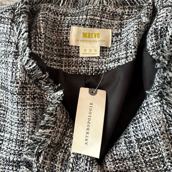 🍂NWT Anthropologie Maeve Double-Breasted Tweed Jacket | Size 12 - Picture 9 of 11